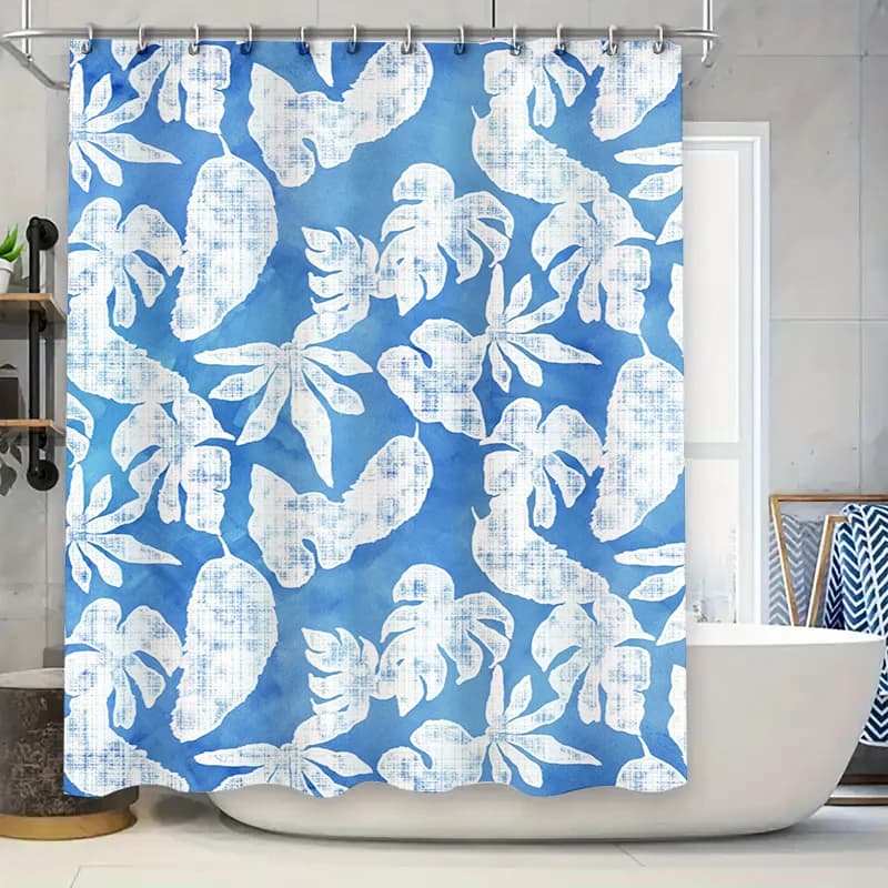Aloha Tenda da doccia Decorazioni per le vacanze estive Tappetino da bagno con design marrone sabbia da spiaggia Decorazione domestica impermeabile per accessori da bagno