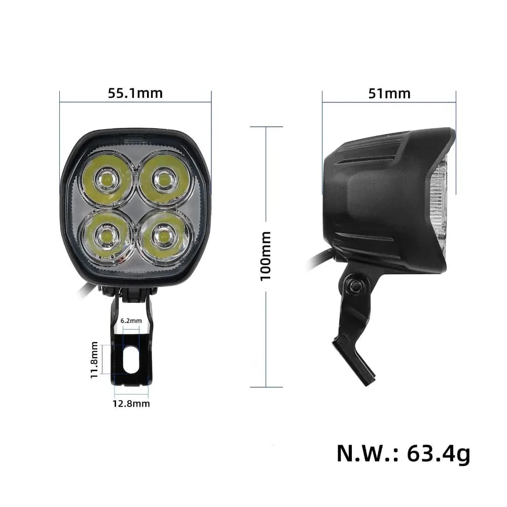 Suitable for KuKirin T3 Electric Skateboard Front Headlight LED High Brightness 2-hole Waterproof Plug Original Replacement Part
