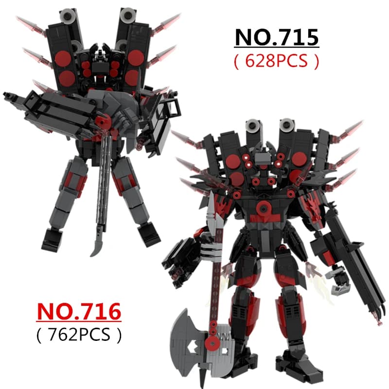 Nuovo Titan Guitor Altoparlante Uomo Building Blocks Set Creativo Skibidi Toilette Con Ascia Da Battaglia Mattoni FAI DA TE Giocattoli Per I Ragazzi Regalo Di Natale