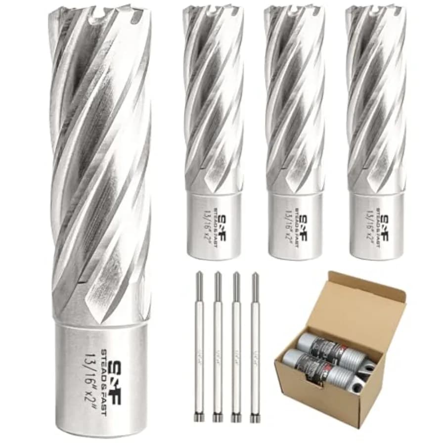 Annular Cutter Set, 4-pc, 13/16" Diameter x 2" Depth of Cut for Magnetic Drill Pr