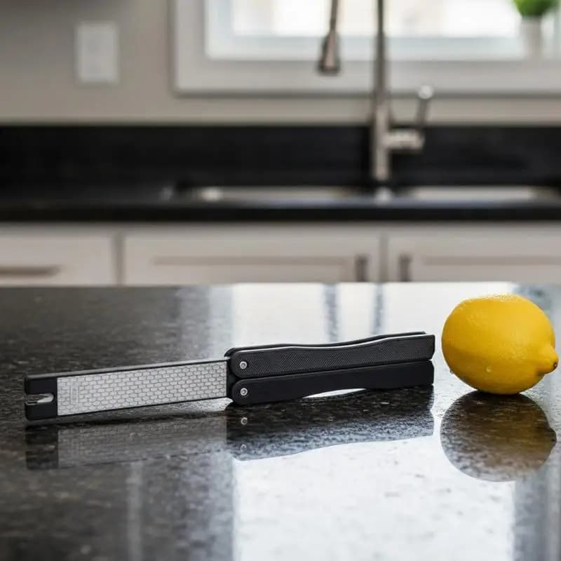 1 Pezzo Pietra per Affilare Coltelli Pieghevole 400/600 Grit, Affilatore Portatile a Doppia Faccia per Accessori da Cucina