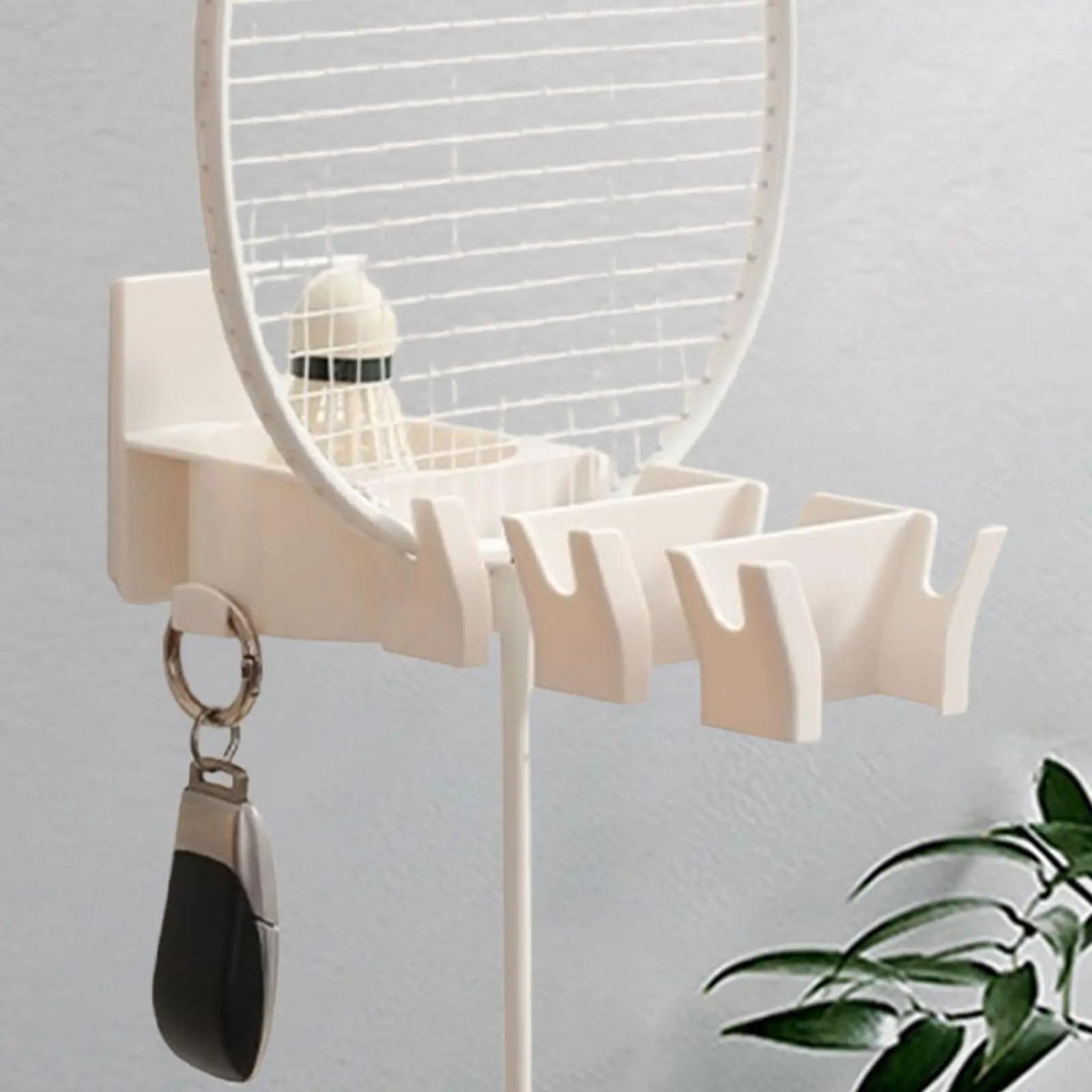 Wall mounted key hooks for racks for ping pong racks squash racks