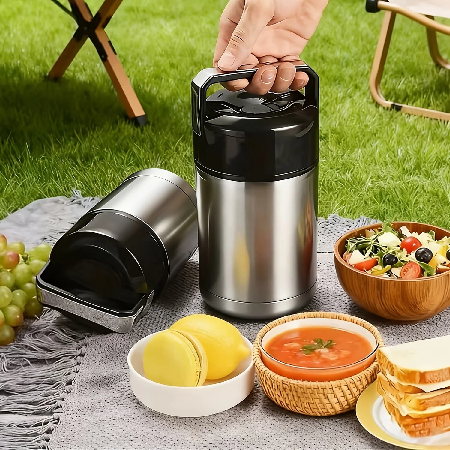 Acciaio inossidabile 316L (18/10) per uso professionale e domestico, contenitore per cottura a vapore, borsa termica portatile, pentola per cottura a vapore per Congee.