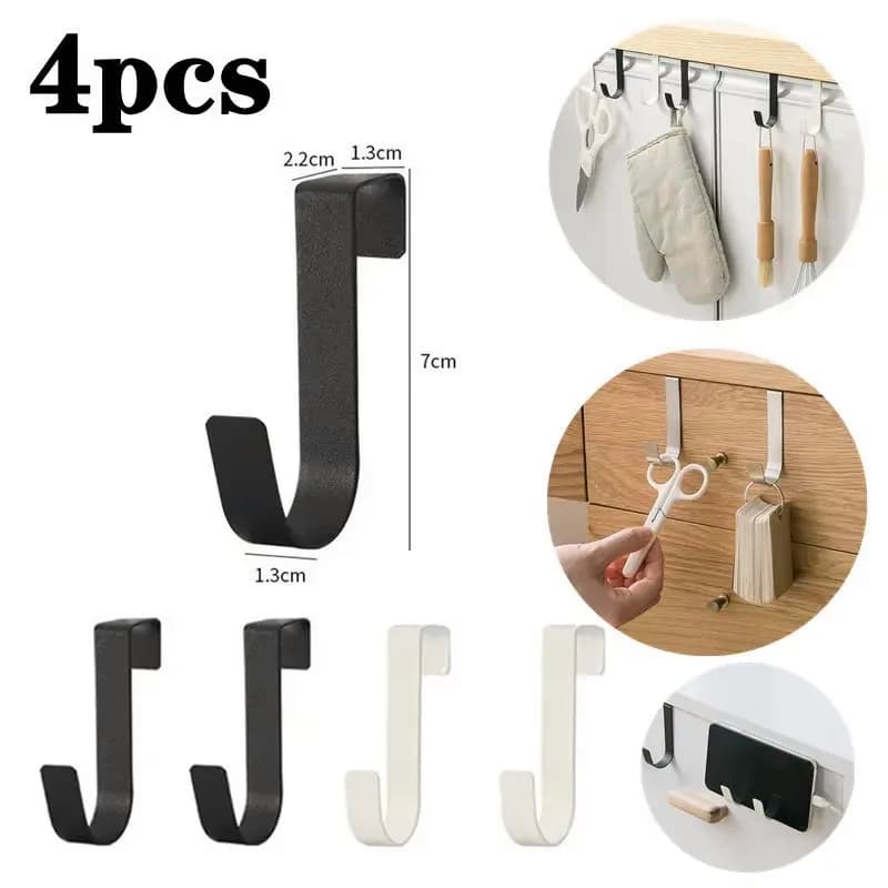 Universal Stainless Steel Z-Shaped Hooks Cabinet Door Hanging Rack Towel Coat Hat Clothes Kitchen Storage Organizer Holder