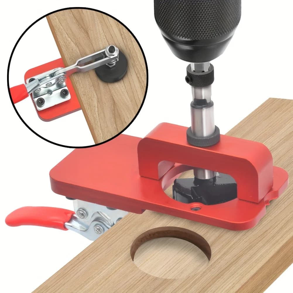 Guida per maschera di perforazione per cerniera nascosta da 35 mm Guida per foratura per fori per cerniera Falegname Strumento per la lavorazione del legno Apri foro Localizzatore Porta dell'armadio