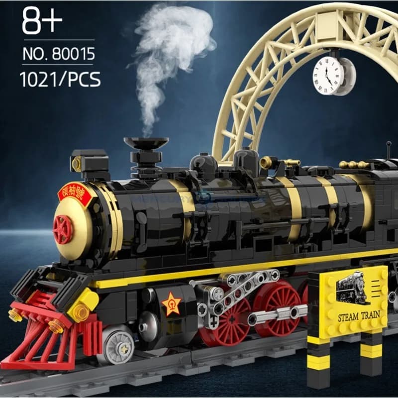 1021PCS Leader Numero Simulazione Treno Building Blocks Modello MOC Locomotive A Vapore Pista Tramway Educazione Mattoni Giocattoli Ragazzi Regalo