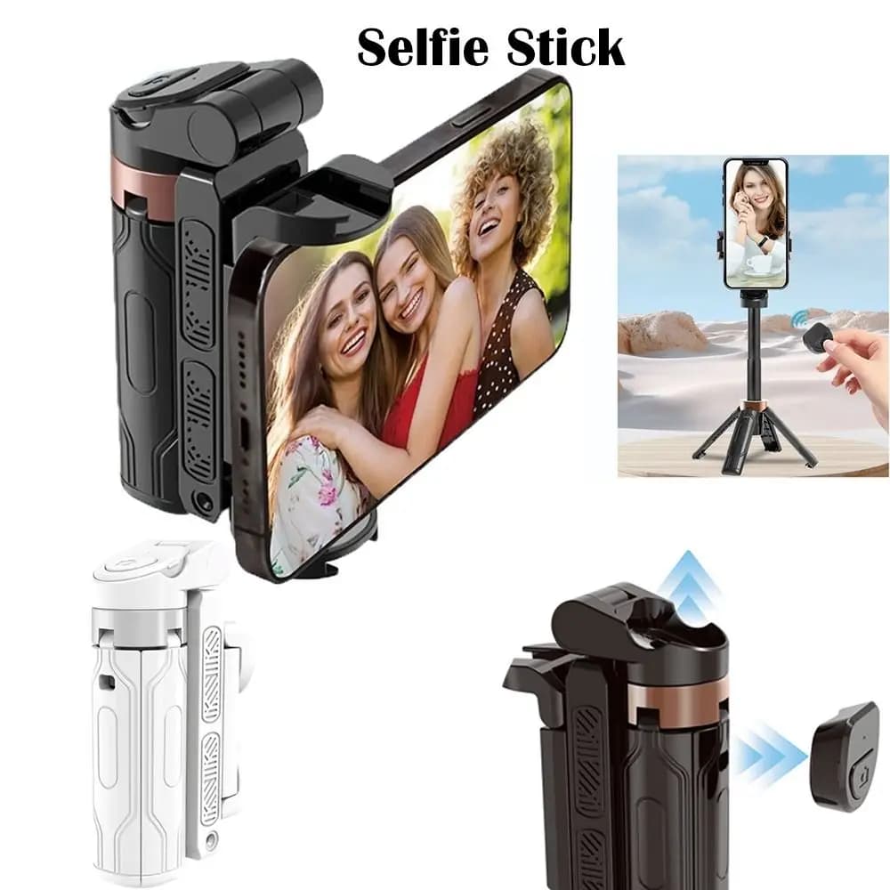 Bastone per selfie con rotazione a 360 gradi Supporto per fotocamera portatile universale per telefono cellulare Scalabile Bluetooth Quadripod da viaggio in piedi piatti