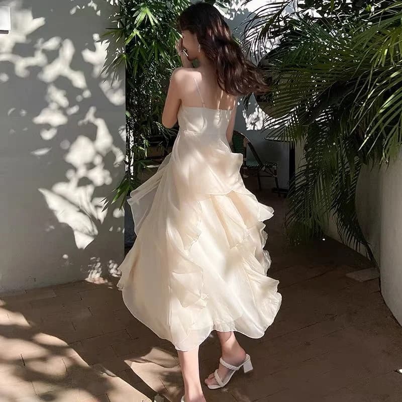 Beach Dress Women Elegant Skirt Dali Erhai Sea Coast Photography Clothes Super Fairy Tale Vacation Style Dress