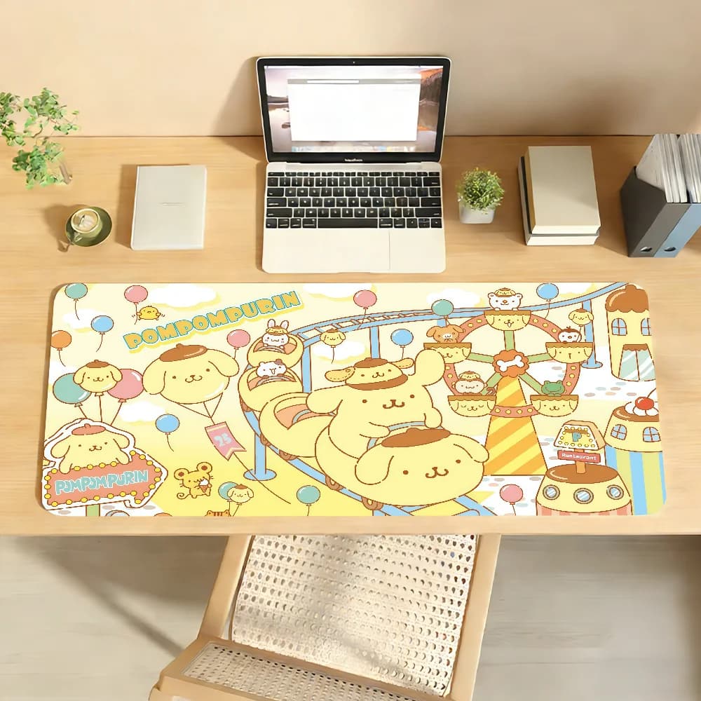 Anti-Slip Rubber Mouse Mat with Locked Edge, Design Cartoon Cartoon P-Pompompurins, Laptop Accessories and Office Keyboard, Big Game Mat
