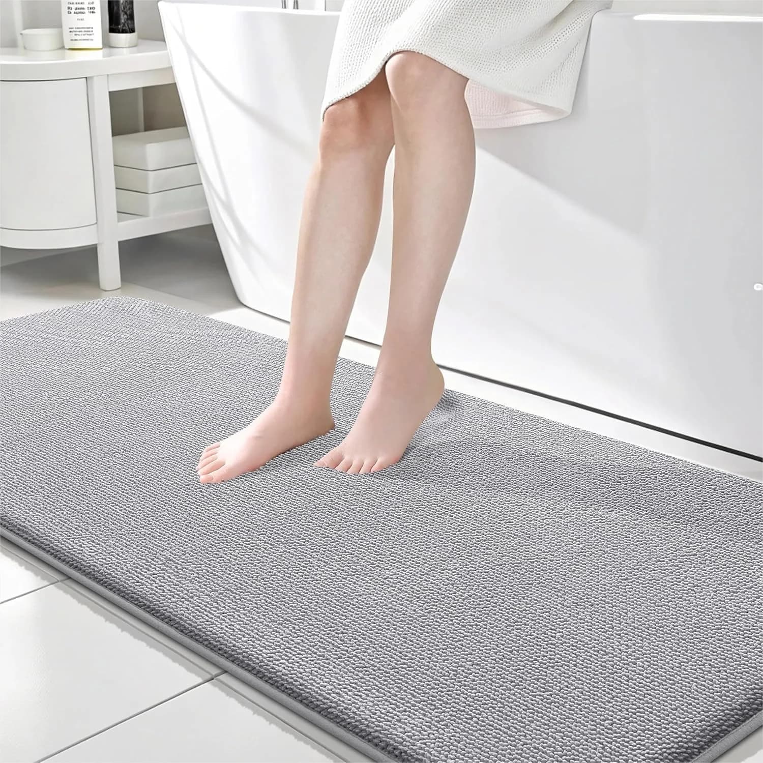 Tappetino da Bagno in Memory Foam 70x24, Extra Morbido e Assorbente, Asciugatura Rapida, Antiscivolo, Lavabile in Lavatrice
