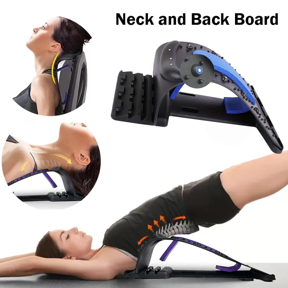 Back stretcher for multi-level adjustable back cracker Extensible massage device for extending the life of the lower upper lower back support cushion