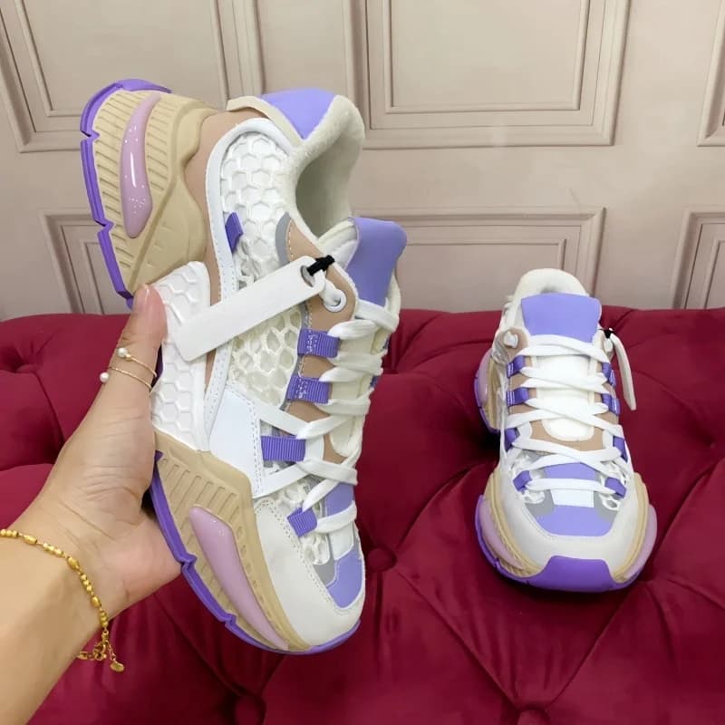 2025 Scarpe da passeggio piatte comode e traspiranti con punta tonda da uomo Scarpe da ginnastica classiche patchwork con suola spessa Sport all'aria aperta casual