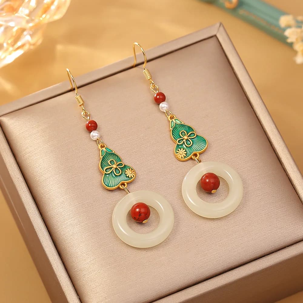 Orecchini pendenti in smalto dipinto alla moda ed eleganti, di alta gamma, leggeri e lussuosi, orecchini lunghi, eleganti e versatili.