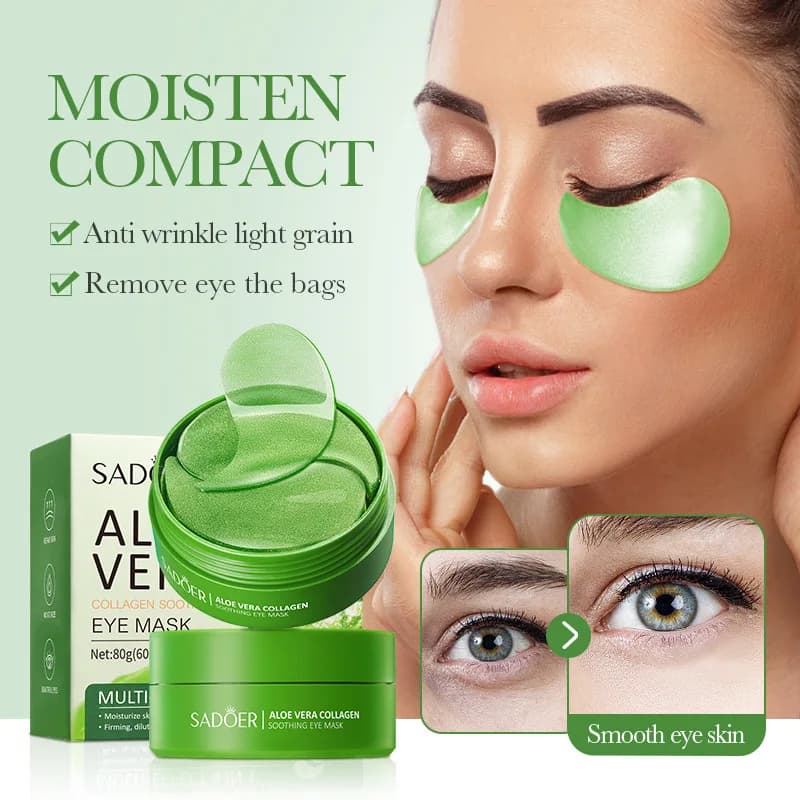 Aloe vera Collagen Eye Mask Anti Eyewear Removal Handbags for eyes Hydrating Patch for eyes Products for skin care 60 pieces