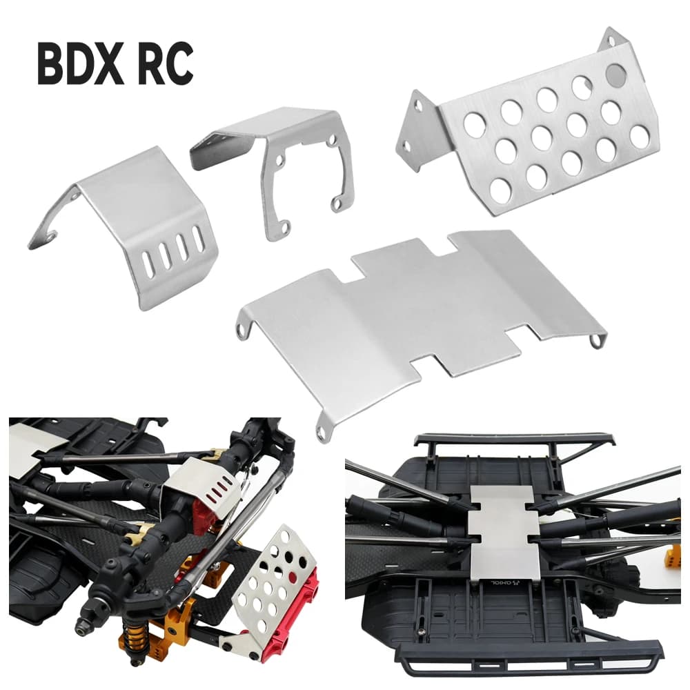SCX10 Telaio In Metallo Armatura Asse Piastra di Protezione In Acciaio Inox per 1/10 RC Crawler Auto Axial SCX10 II 90046 Parti di Aggiornamento