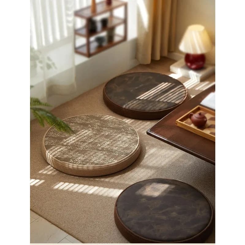 Circular Meditation Cushion Bay‑Window Living Room Home Mat for Cross‑Legged Sitting Kneeling Worship Yoga Meditation Relax