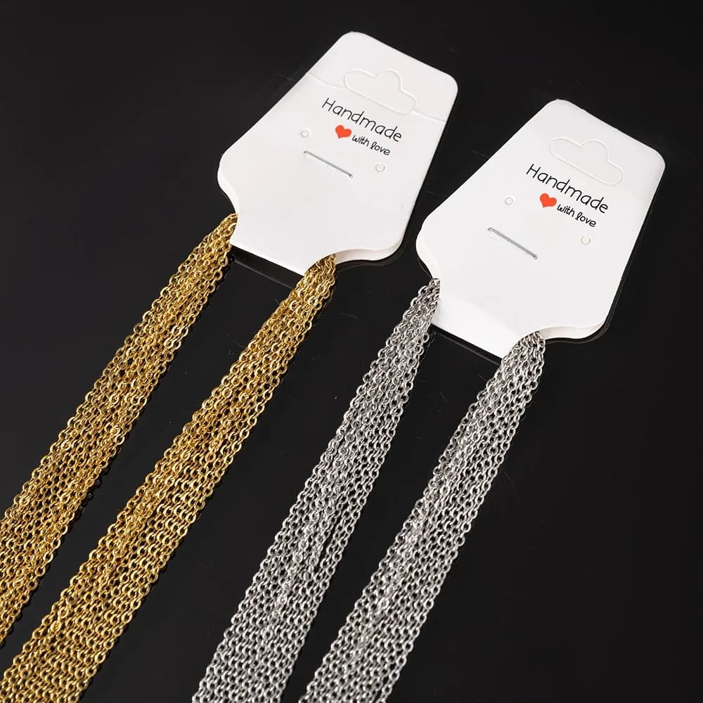 10 pezzi catena a maglie in acciaio inossidabile con chiusura a moschettone catene per collane da donna per creazione di gioielli fai da te ricerca di accessori