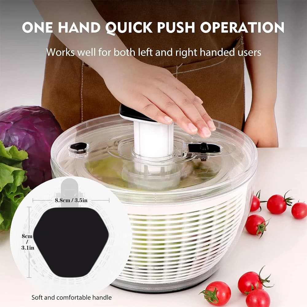 Centrifuga per Insalata da 3,6L, Grande Asciugatrice per Lattuga, Facile da Usare con Una Mano, Grande Asciugatrice per Verdure, Miscelatore e Lavatrice per Insalata JT251