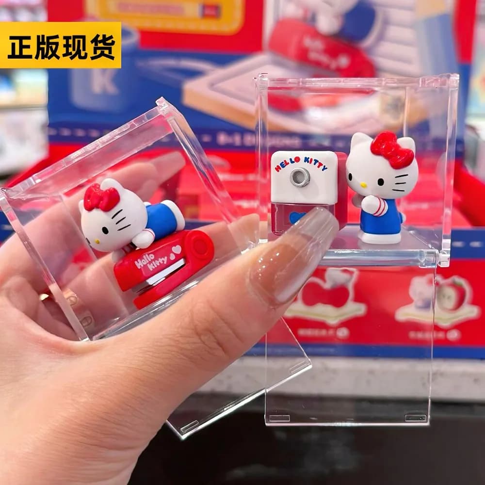 Sanrio Hello Kitty Fun Stationery Series Mini Action Figure Blind Box Graffettatrice Carina, Temperamatite, Statuetta, Miniatura, Astuccio, Regalo
