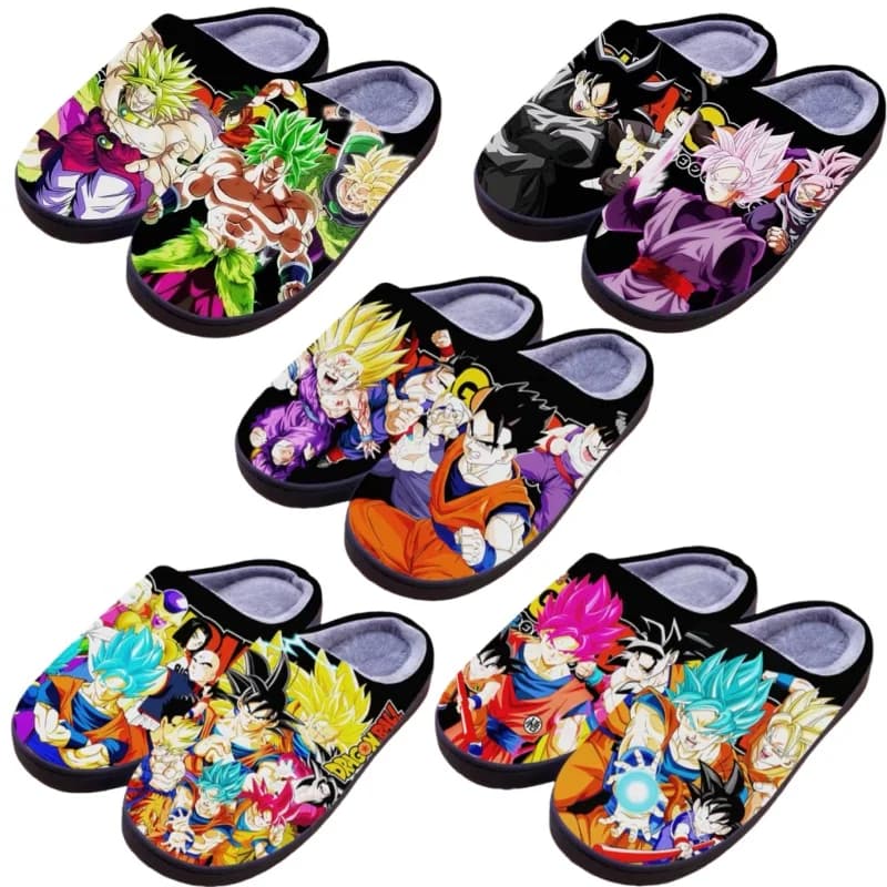Anime Dragon Ball Pantofole di Peluche Goku Vegeta Inverno Fuzzy Scarpe di Cotone Caldo Carino Cosplay Uomini Casa Coperta Pantofola Antiscivolo Regali
