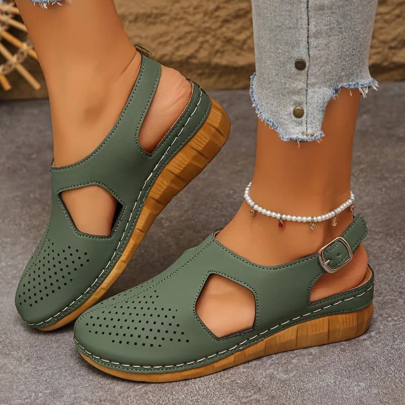 Sandali con zeppa comodi da donna, sandali estivi, semplici, comodi e leggeri, scarpe da spiaggia casual, taglia grande 43
