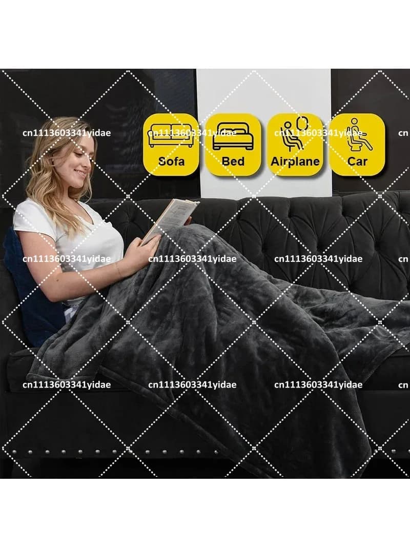Cozy Flannel & Sherpa Heated Blanket, 6 Heat Settings, 10-Hour Auto-Off, Machine Washable