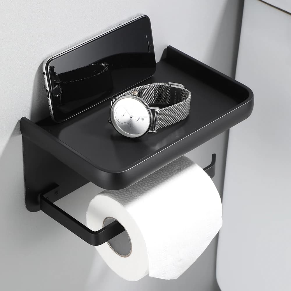 Nero/Bianco/Argento/Gun Grigio Porta carta igienica Accessori Porta telefono Installazione perforata Porta asciugamani di carta per cucina