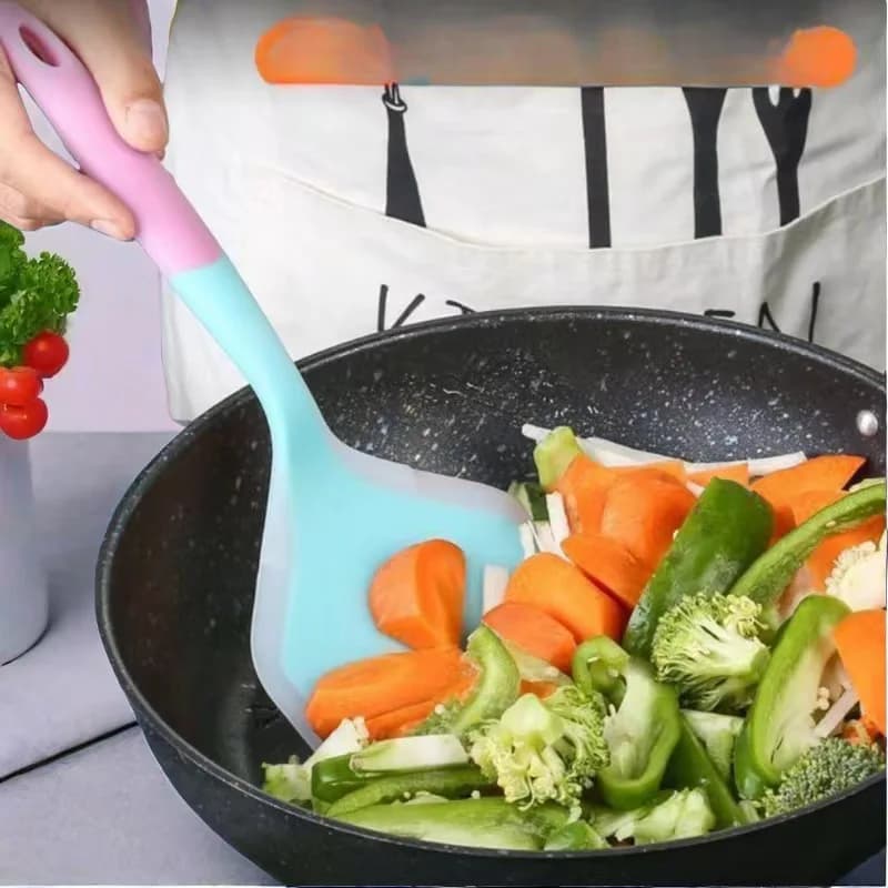 Spatola speciale per padella antiaderente spatola per padella in gel di silice spatola per frittata spatola per gel di silice a superficie larga