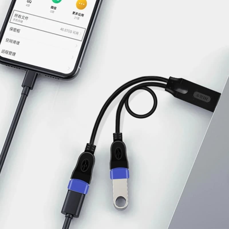 Cavo sdoppiatore USB Doppio adattatore USB da femmina a maschio per il trasferimento dati e ricarica del caricatore dati del