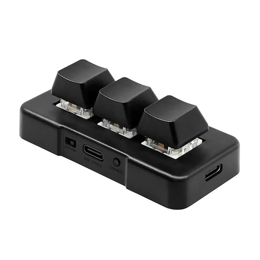 MK321-Pro tastiera piccola tastiera personalizzata a 3 tasti con interruttore blu meccanico tastiera USB + 2.4G + BT per giochi multimediali da ufficio