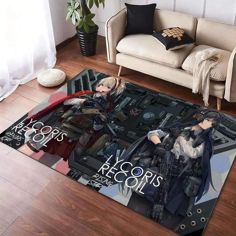 Cartoon L-Lycoris RecoilS Soft Anti-slip Thickness Mat Seating Decorations for Home Flannel Mats