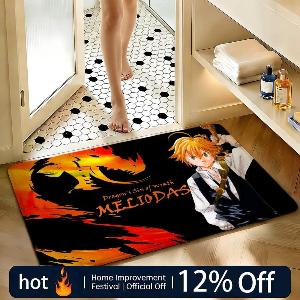 Tappeto morbido assorbente antiscivolo Anime T-The Seven Deadly SinsS Tappetino per la casa Tappetino per la camera da letto Tappetino per la doccia
