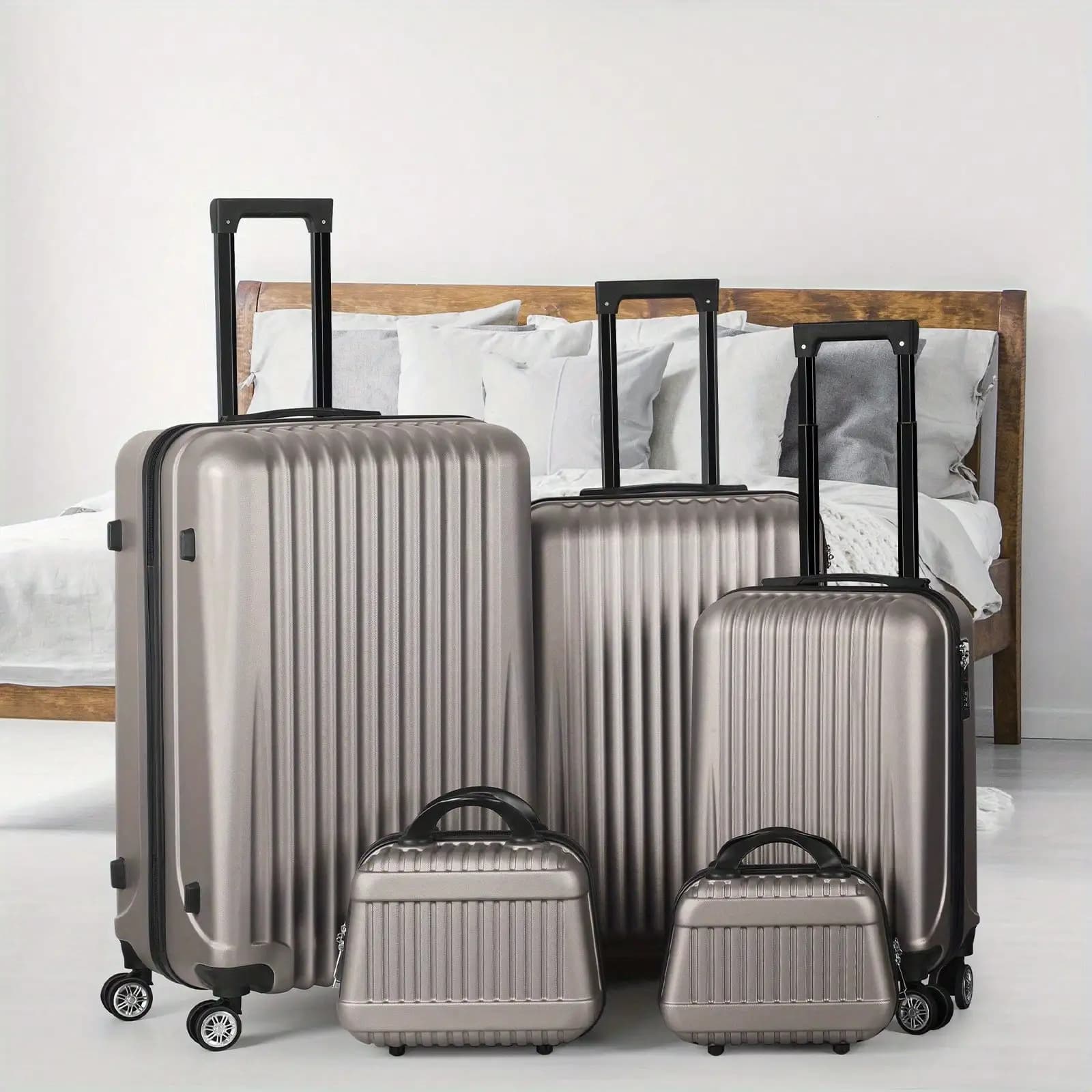 5-Piece ABS Luggage Set - With TSA Locks & Spinner Wheels, 12-28 Inch