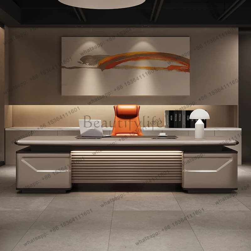 Scrivania Moderna di Lusso Leggero, Supporto per Monitor di Design, Scrivanie per Computer Stile Europeo, Mobili per Casa