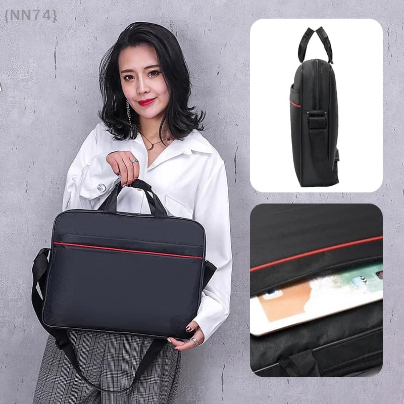 【No】 Borsa a tracolla per laptop da 15,6 pollici - Borsa da lavoro per computer in nylon con cerniera e design portatile