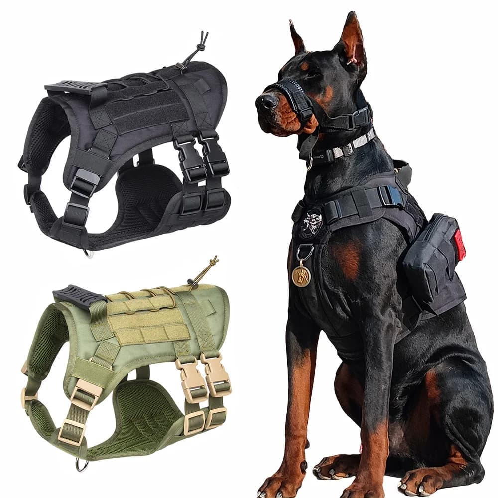 Imbracatura tattica per cani di grandi dimensioni Imbracatura per corda da trazione impermeabile antideflagrante per esterni Gilet per cani da lavoro di medie e grandi dimensioni
