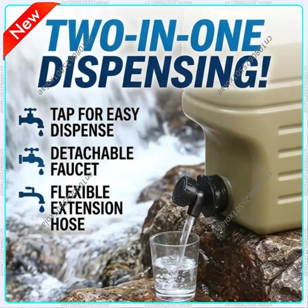 Serbatoio d'Acqua da Campeggio 12L con Rubinetto, Contenitore Portatile per Acqua da Esterno, Secchio per Conservazione Alimenti per Viaggi in Auto, Picnic, BBQ, Attrezzatura di Sopravvivenza
