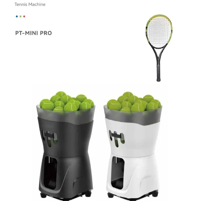 PT-Mini Pro Macchina Lanciapalle da Tennis Senza Bordi per Bambini, Adulti e Adolescenti - Intrattenimento Portatile Ultra-leggero