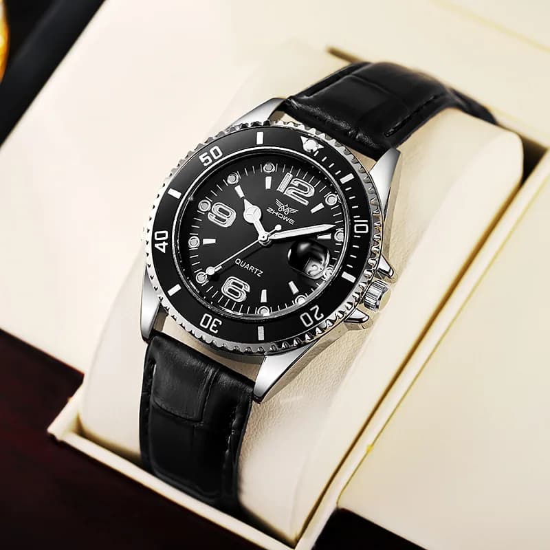 New Brand New Men's Wrist Watch Luxury Men's Wrist Watch Quartz Watches Reloj Nice Leather Men's Watch