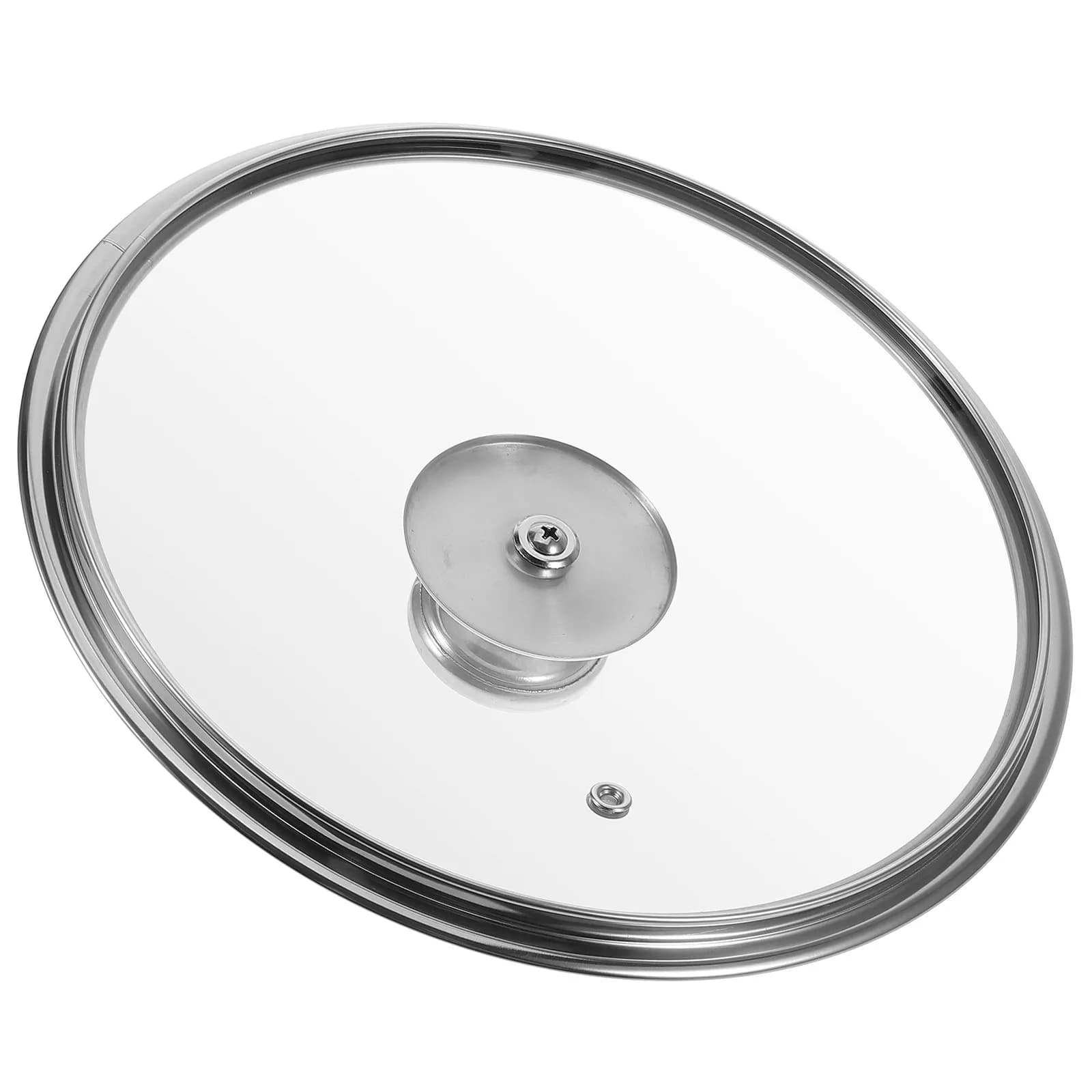 Tempered Glass Cover with Stainless Steel Edge, Universal Cover for Pots and Panels, Microwave Antispray Protection