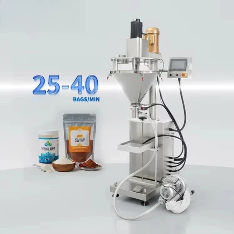10g-500g Customized Semi-Automatic Powder Filling Machine for Bottles of Vitamin Supplements and High Precision Amino Acids