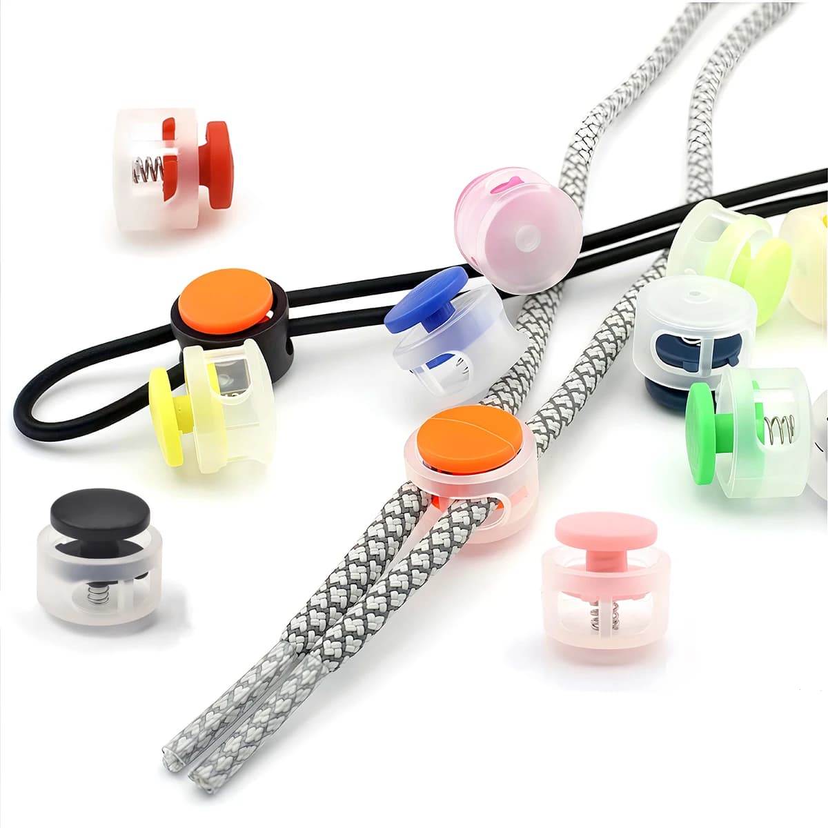 20-30PCS Molla di Plastica Cavo di Blocco Morsetto Catenacci Toggle Clip Tappo Fibbia Corda Cordino Coulisse Laccio Vestiti Zaino Cappello