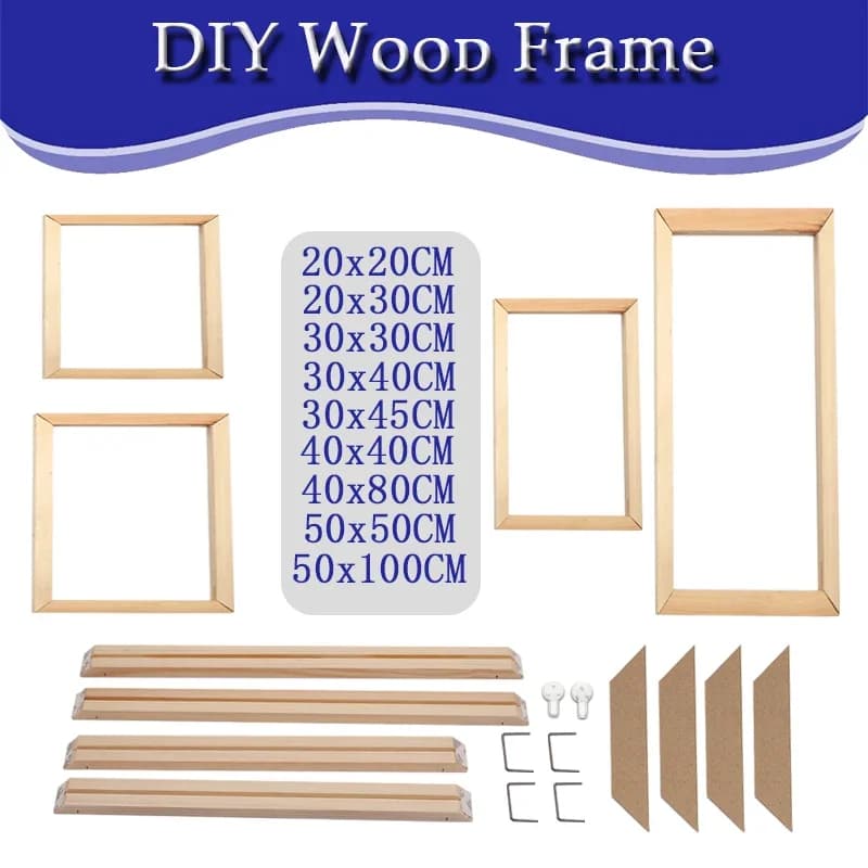 Wooden Frame DIY 30x40 40x80 50x100CM Painting on canvas Poster Frame Wall Home Decoration Photo Frame Hanging