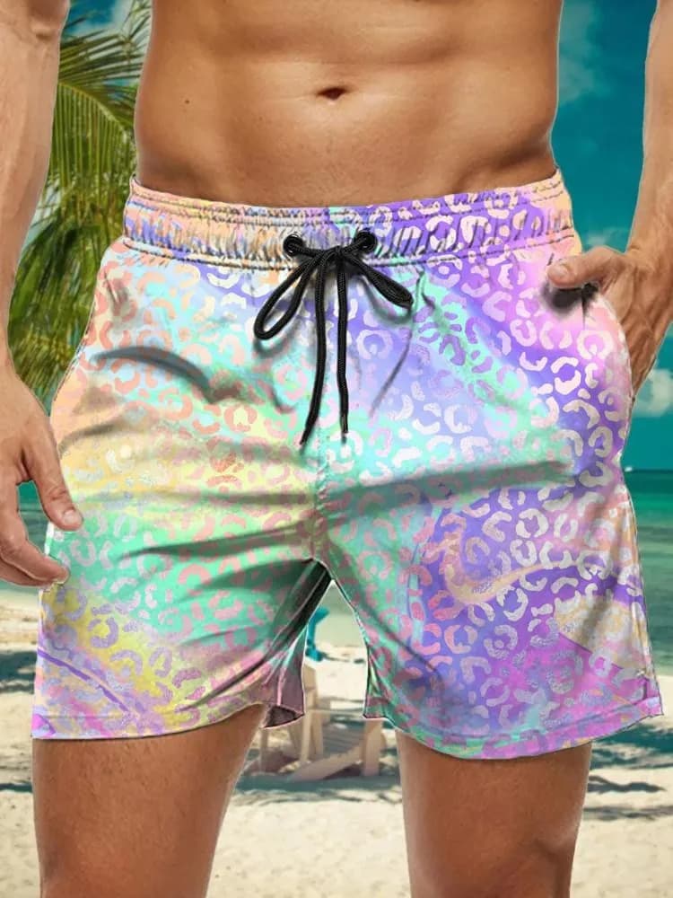 3d colorful art print men's swimsuit japanese fish hawaiian shorts men summer swim shorts drawstring casual shorts