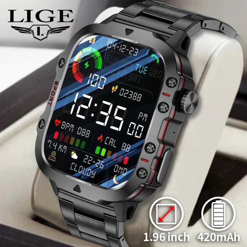 2026 Robust Military Fitness Men's Watch Smart For Android IOS 3ATM Waterproof Sport To Voice Bluetooth Call Smartwatch Outdoor