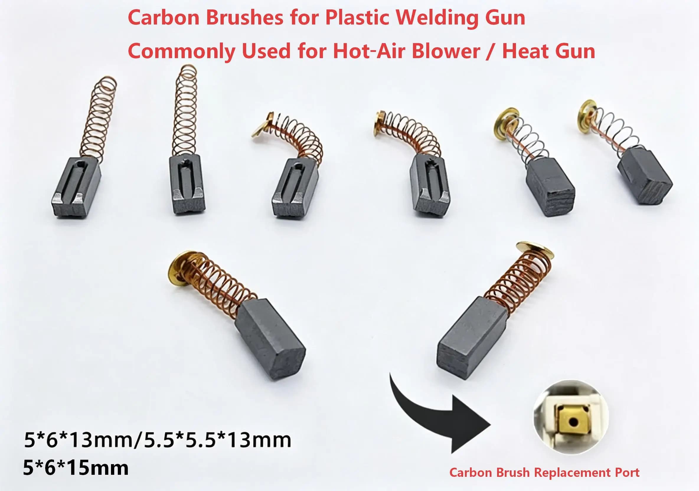 10PCS Carbon Brushes for Heat Gun & Plastic Welding‑Gun,Hot‑Air Gun Carbon Brush,1600W 3400W