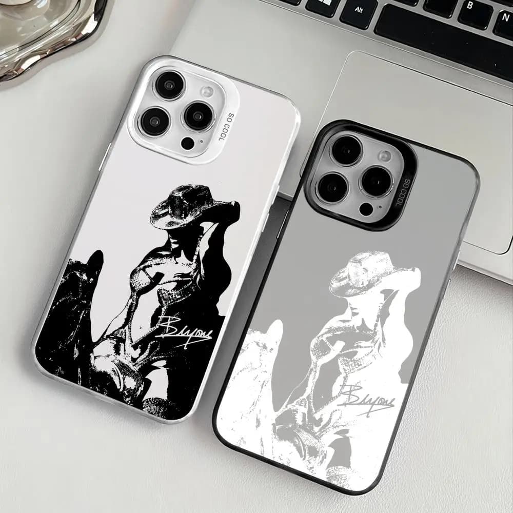 Custodia per telefono Singer B-Beyonce Cowboy per iPhone 17 16 15 14 13 12 11 Pro Max Designer Opaca Laser Aurora