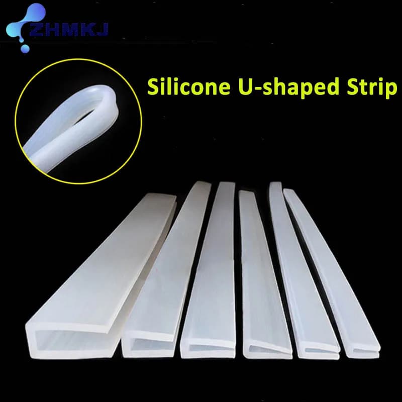 Striscia sigillante a forma di U in silicone trasparente Avvolgimento bordi Striscia di gomma anticollisione Guarnizione impermeabile per porta in vetro da bagno