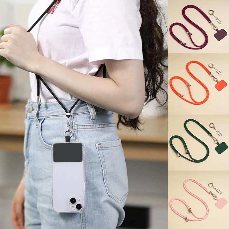 Crossbody Lanyard Necklace Strap Universal Mobile Phone Adjustment Long Hanging Rope With Clip Anti-Lost Lanyard