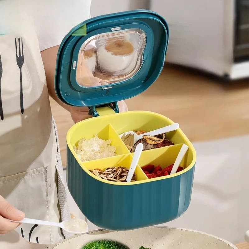 Set di Barattoli Multiuso per Spezie da Cucina, Contenitore per Sale, Pepe e Spezie, Utensili da Cucina, Forma Quadrata, Non Corrosione